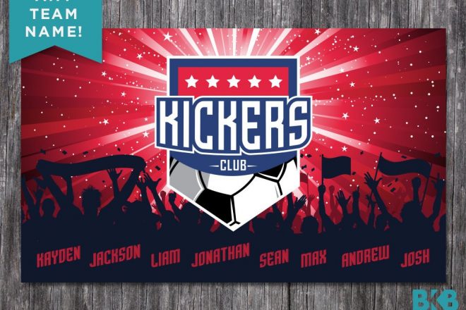 Vinyl Soccer Team Banner, Kickers